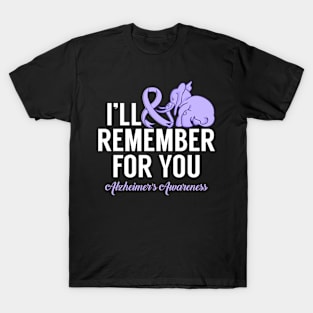Ill Remember For You Elephant Alzheimer's Awareness Month T-Shirt